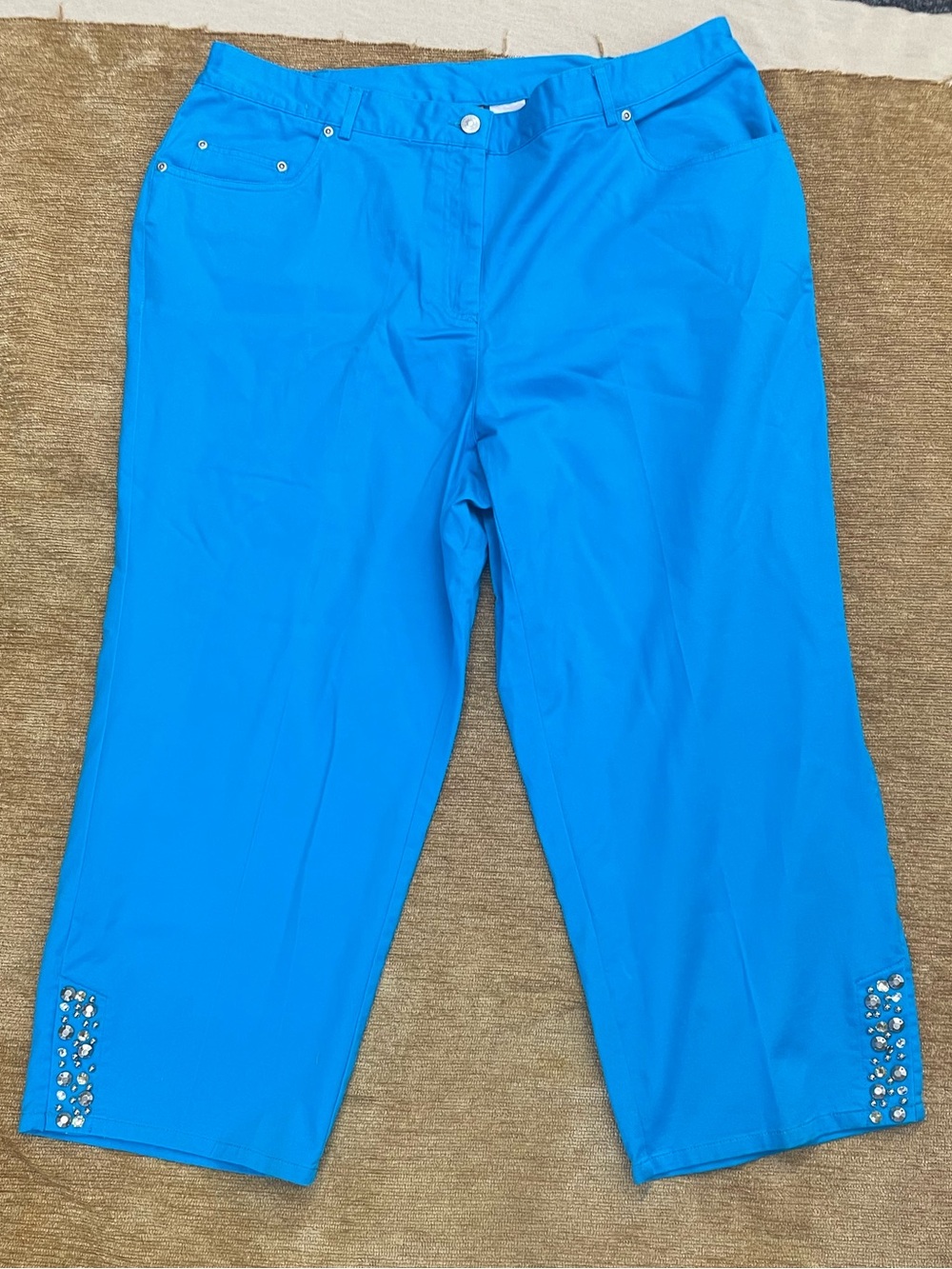 hearts of palm Bright Turquoise Cotton Blend  size 16W capris
